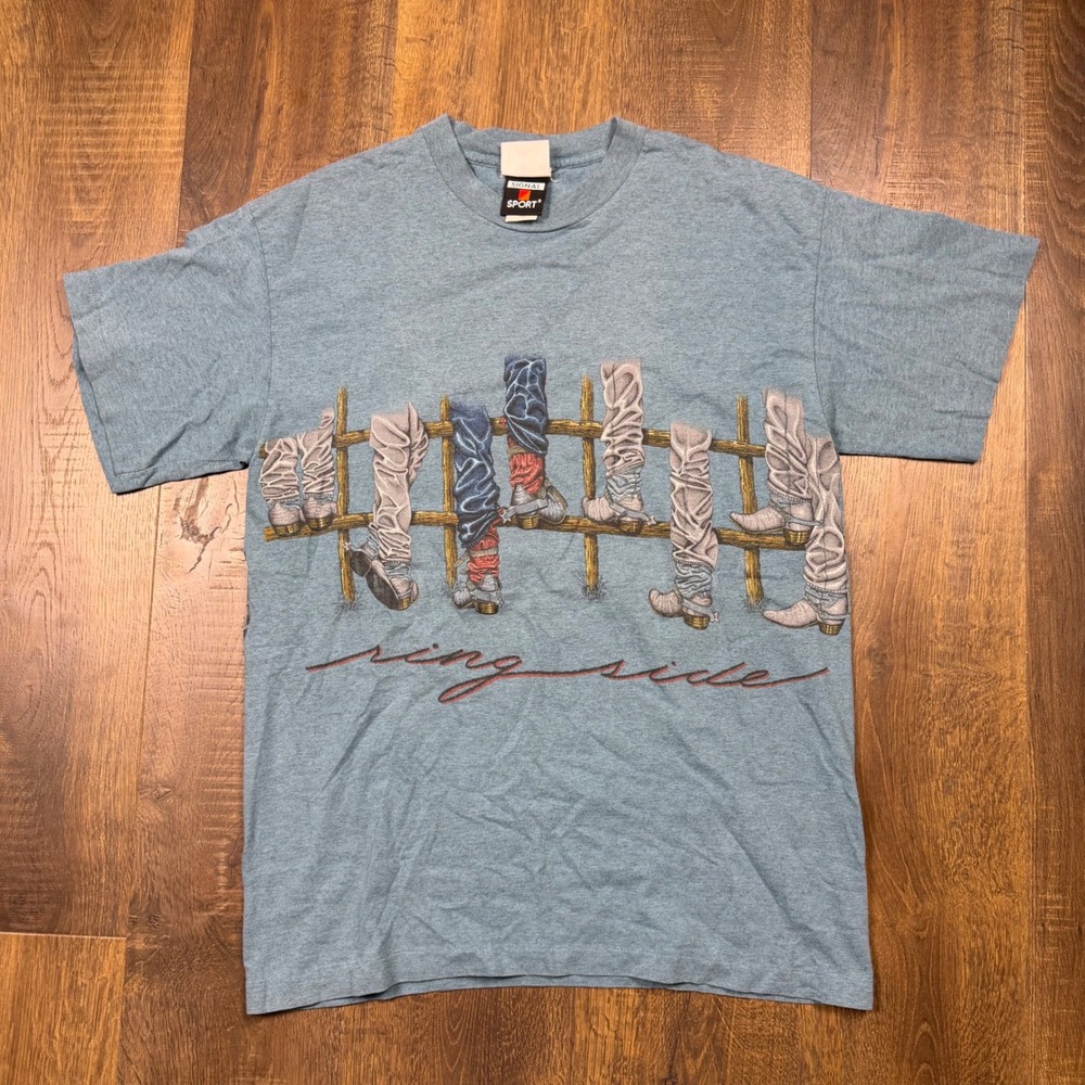 Vintage 90s Single Stitch Cowboy Boots T Shirt L Western RodeoMade in USA